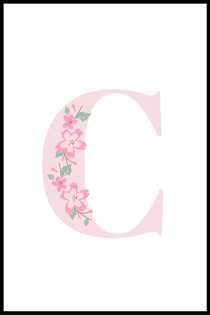 Alphabet Botanical Pink Letter