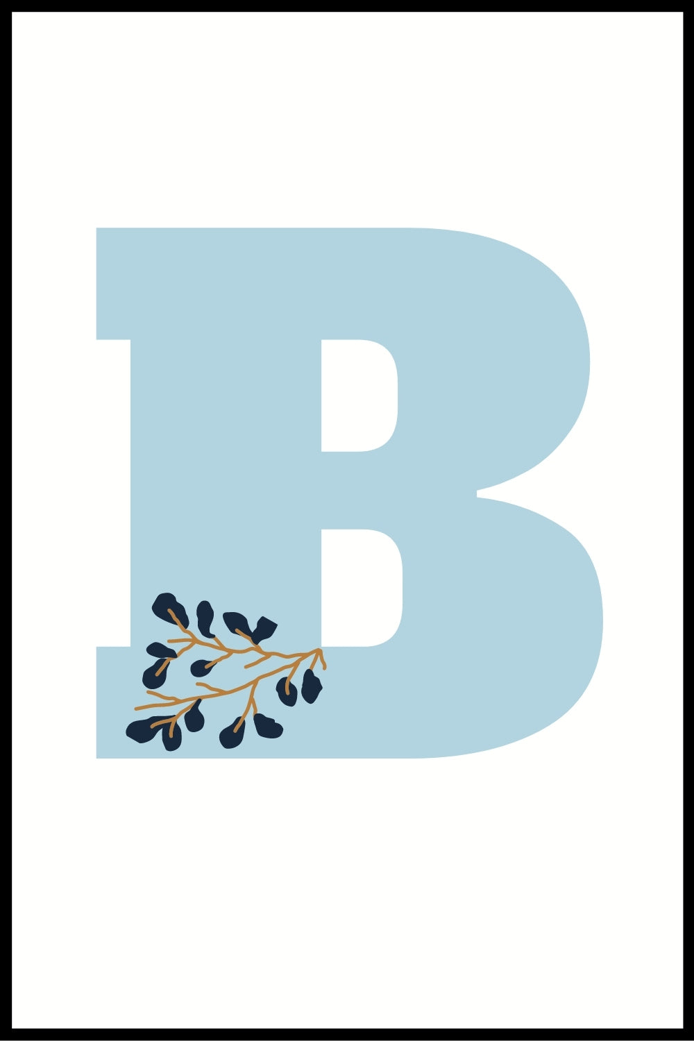 Alphabet Botanical Blue Letter