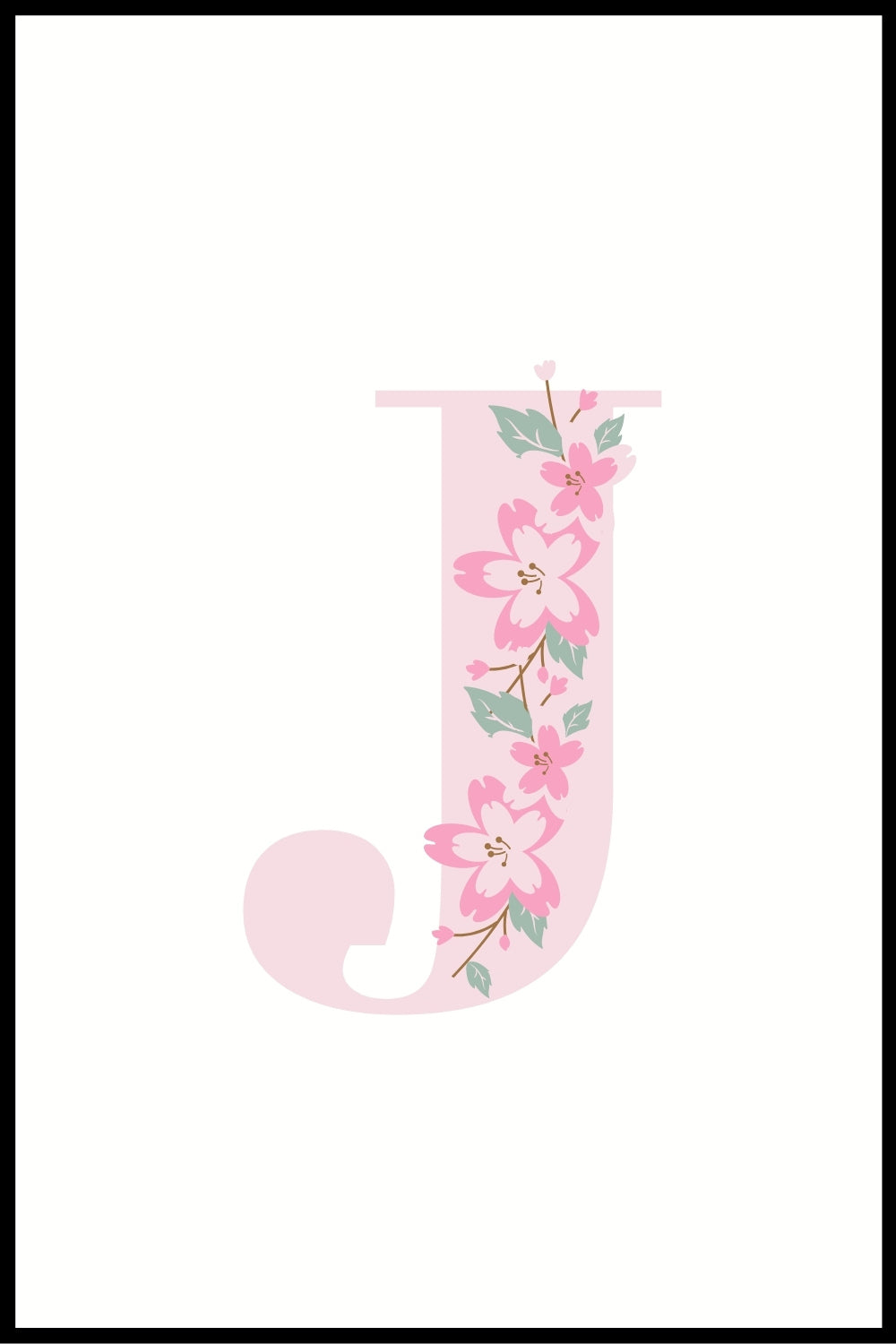 Alphabet Botanical Pink Letter