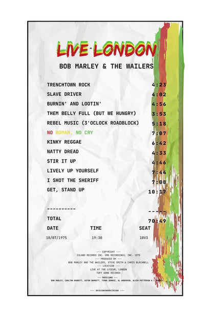 BOB MARLEY &amp; THE WAILERS LONDON 1975 CONCERT